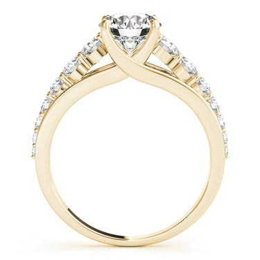Graduating Trellis Round Engagement Ring – Round Lab Diamond Engagement Ring in 18K Gold | Just Brilliant – side view