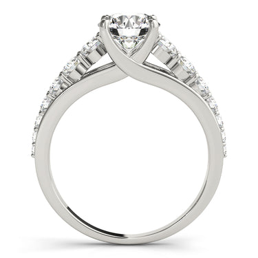 Graduating Trellis Round Engagement Ring – Round Lab Diamond Engagement Ring in 18K Gold | Just Brilliant – detail view