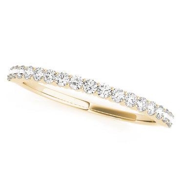 Shared Prong Wedding Band – Lab Diamond Wedding Band in 18K Gold | Just Brilliant – close-up view