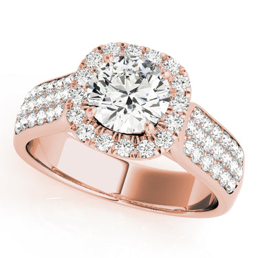 Multirow Pavé Halo Engagement Ring – Lab Diamond Engagement Ring in 18K Gold | Just Brilliant – view 7