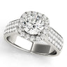 Multirow Pavé Halo Engagement Ring – Radiant Lab Diamond Engagement Ring in 18K Gold | Just Brilliant