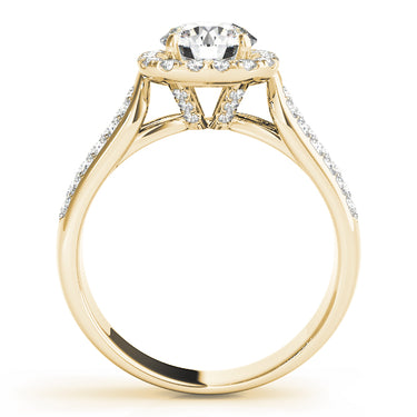 Multirow Pavé Halo Engagement Ring – Lab Diamond Engagement Ring in 18K Gold | Just Brilliant – side view