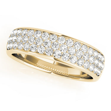 Multiple Row Pavé Set Wedding Band – Lab Diamond Wedding Band in 18K Gold | Just Brilliant – side view