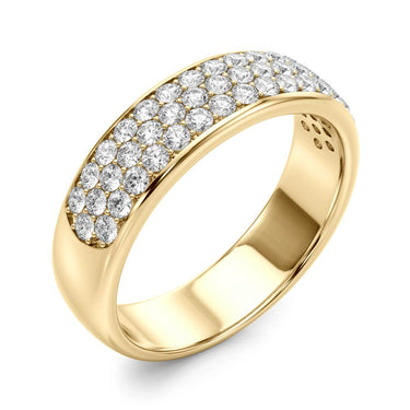 Multiple Row Pavé Set Wedding Band – Lab Diamond Wedding Band in 18K Gold | Just Brilliant – view 8