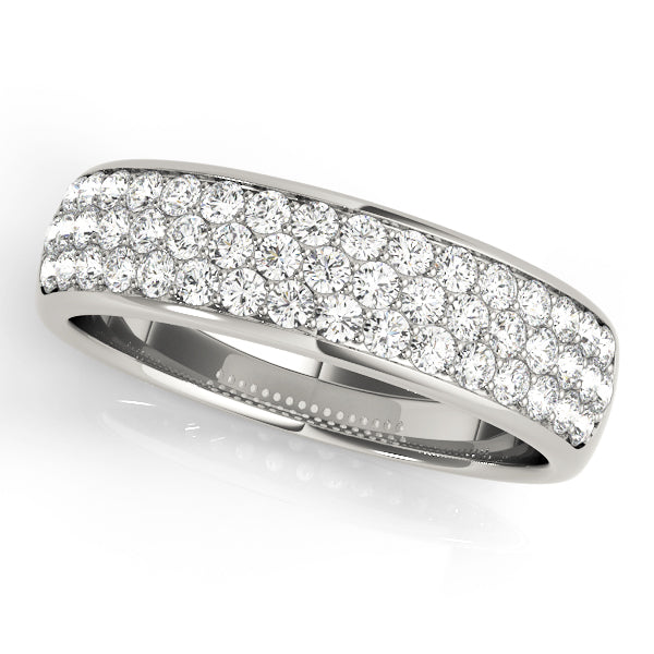 Multiple Row Pavé Set Wedding Band – Radiant Lab Diamond Wedding Band in 18K Gold | Just Brilliant