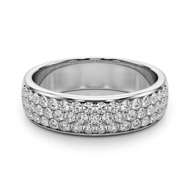 Multiple Row Pavé Set Wedding Band – Lab Diamond Wedding Band in 18K Gold | Just Brilliant – close-up view
