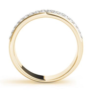 Multiple Row Pavé Set Wedding Band – Lab Diamond Wedding Band in 18K Gold | Just Brilliant – angle view