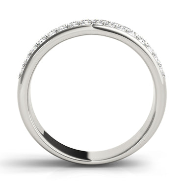 Multiple Row Pavé Set Wedding Band – Lab Diamond Wedding Band in 18K Gold | Just Brilliant – detail view