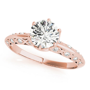 Vintage Solitaire Round Engagement Rings – Round Lab Diamond Engagement Ring in 18K Gold | Just Brilliant – view 7