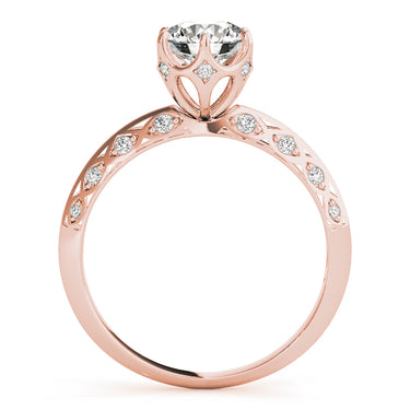 Vintage Solitaire Round Engagement Rings – Round Lab Diamond Engagement Ring in 18K Gold | Just Brilliant – view 8