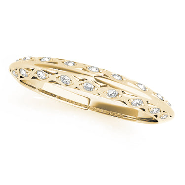 Accented Knife Edge Wedding Band – Lab Diamond Wedding Band in 18K Gold | Just Brilliant – side view
