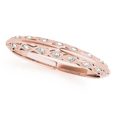 Accented Knife Edge Wedding Band – Lab Diamond Wedding Band in 18K Gold | Just Brilliant – view 9