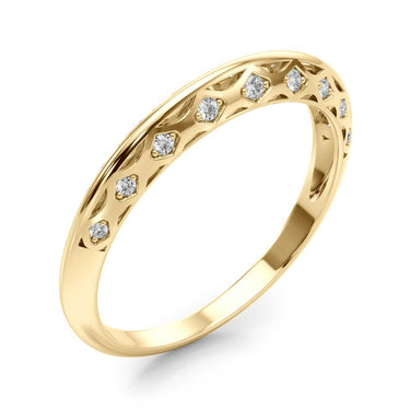 Accented Knife Edge Wedding Band – Lab Diamond Wedding Band in 18K Gold | Just Brilliant – view 8