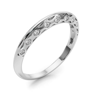 Accented Knife Edge Wedding Band – Lab Diamond Wedding Band in 18K Gold | Just Brilliant – lifestyle view