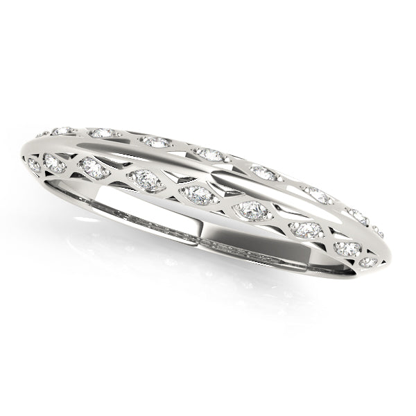 Accented Knife Edge Wedding Band – Radiant Lab Diamond Wedding Band in 18K Gold | Just Brilliant