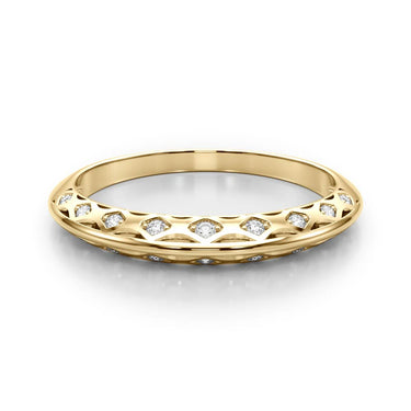 Accented Knife Edge Wedding Band – Lab Diamond Wedding Band in 18K Gold | Just Brilliant – view 7