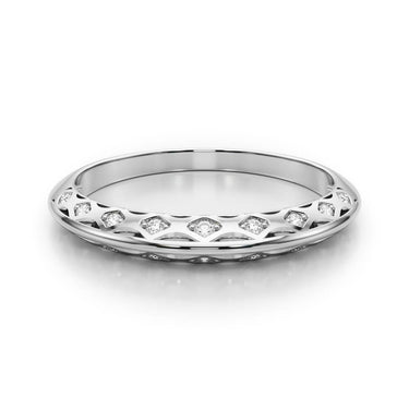 Accented Knife Edge Wedding Band – Lab Diamond Wedding Band in 18K Gold | Just Brilliant – close-up view