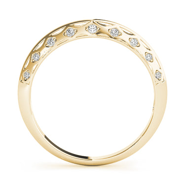 Accented Knife Edge Wedding Band – Lab Diamond Wedding Band in 18K Gold | Just Brilliant – angle view