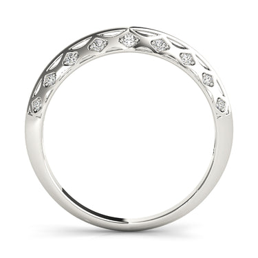 Accented Knife Edge Wedding Band – Lab Diamond Wedding Band in 18K Gold | Just Brilliant – detail view