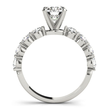 Single Row Prong Engagement Ring – Lab Diamond Engagement Ring in 18K Gold | Just Brilliant – detail view
