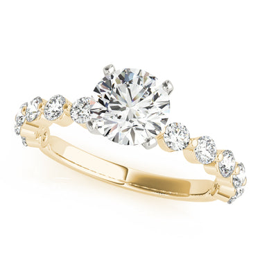Single Shared Prong Engagement Ring – Lab Diamond Engagement Ring in 18K Gold | Just Brilliant – side view