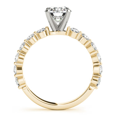 Single Shared Prong Engagement Ring – Lab Diamond Engagement Ring in 18K Gold | Just Brilliant – angle view
