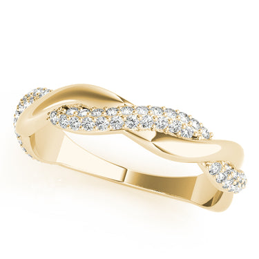 Double Row Pavé Twisted Shank Wedding Bands – Lab Diamond Wedding Band in 18K Gold | Just Brilliant – side view