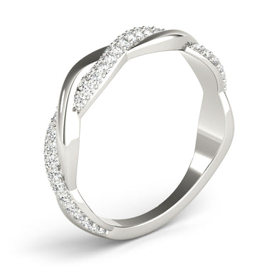 Double Row Pavé Twisted Shank Wedding Bands – Lab Diamond Wedding Band in 18K Gold | Just Brilliant – lifestyle view