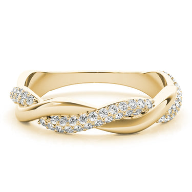 Double Row Pavé Twisted Shank Wedding Bands – Lab Diamond Wedding Band in 18K Gold | Just Brilliant – view 7