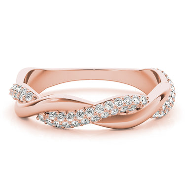 Double Row Pavé Twisted Shank Wedding Bands – Lab Diamond Wedding Band in 18K Gold | Just Brilliant – view 11