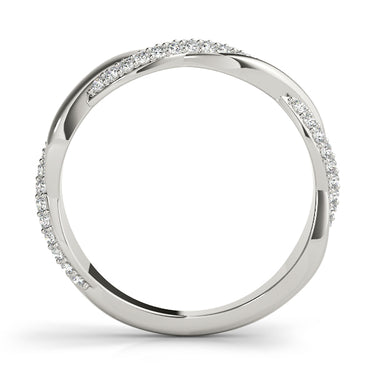 Double Row Pavé Twisted Shank Wedding Bands – Lab Diamond Wedding Band in 18K Gold | Just Brilliant – detail view