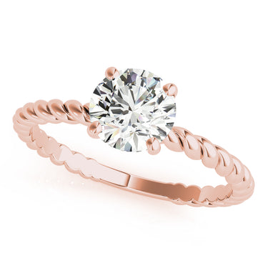 Braided Shank Round Cut Engagement Ring – Round Lab Diamond Engagement Ring in 18K Gold | Just Brilliant – view 11