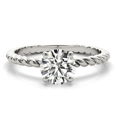 Braided Shank Round Cut Engagement Ring – Round Lab Diamond Engagement Ring in 18K Gold | Just Brilliant – lifestyle view