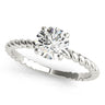 Braided Shank Round Cut Engagement Ring – Radiant Lab Diamond Engagement Ring in 18K Gold | Just Brilliant