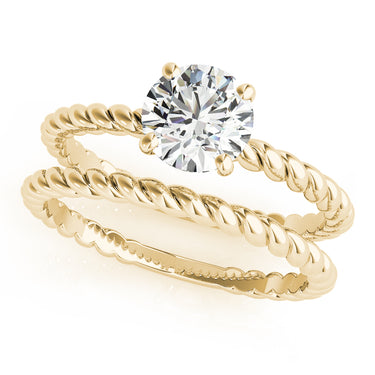 Braided Shank Round Cut Engagement Ring – Round Lab Diamond Engagement Ring in 18K Gold | Just Brilliant – view 8
