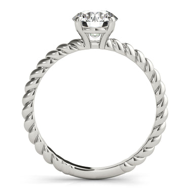 Braided Shank Round Cut Engagement Ring – Round Lab Diamond Engagement Ring in 18K Gold | Just Brilliant – detail view