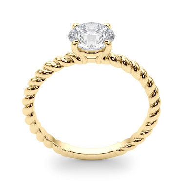Braided Shank Round Cut Engagement Ring – Round Lab Diamond Engagement Ring in 18K Gold | Just Brilliant – view 10
