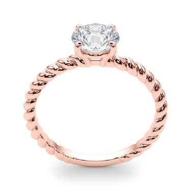 Braided Shank Round Cut Engagement Ring – Round Lab Diamond Engagement Ring in 18K Gold | Just Brilliant – view 15