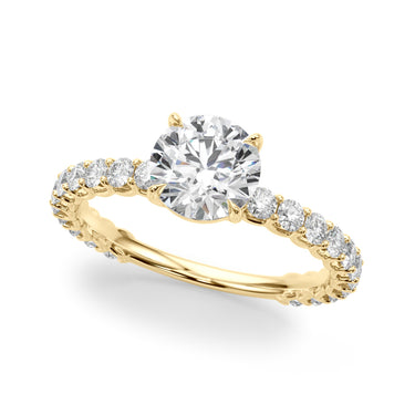 Single Row Shared Prong Trellis Engagement Ring – Lab Diamond Engagement Ring in 18K Gold | Just Brilliant – side view
