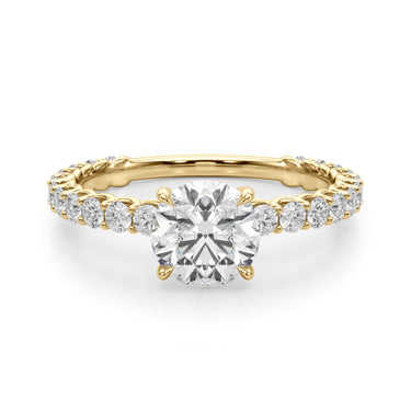 Single Row Shared Prong Trellis Engagement Ring – Lab Diamond Engagement Ring in 18K Gold | Just Brilliant – view 8