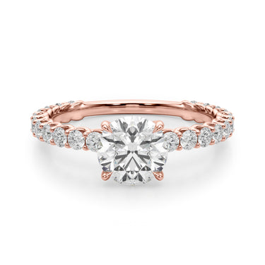 Single Row Shared Prong Trellis Engagement Ring – Lab Diamond Engagement Ring in 18K Gold | Just Brilliant – view 12
