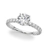 Single Row Shared Prong Trellis Engagement Ring – Radiant Lab Diamond Engagement Ring in 18K Gold | Just Brilliant
