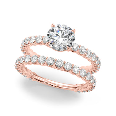 Single Row Shared Prong Trellis Engagement Ring – Lab Diamond Engagement Ring in 18K Gold | Just Brilliant – view 11