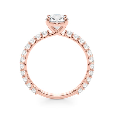 Single Row Shared Prong Trellis Engagement Ring – Lab Diamond Engagement Ring in 18K Gold | Just Brilliant – view 10