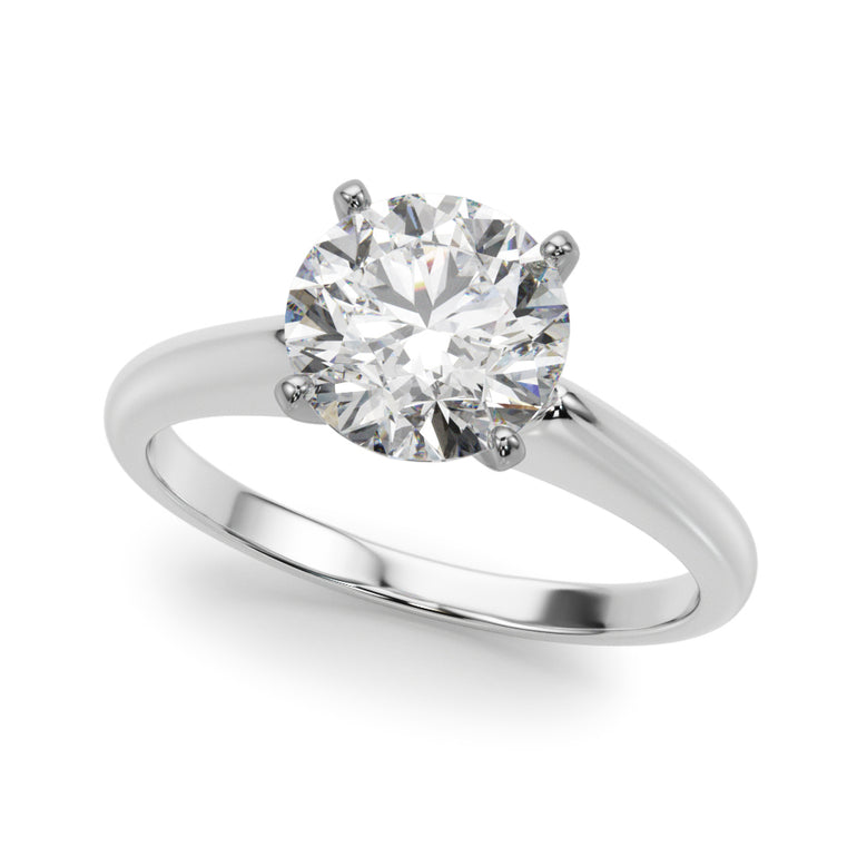 Solitaire Round Diamond Engagement Ring – Radiant Lab Diamond Engagement Ring in 18K Gold | Just Brilliant