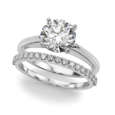 Solitaire Round Diamond Engagement Ring – Round Lab Diamond Engagement Ring in 18K Gold | Just Brilliant – close-up view