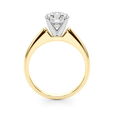 Solitaire Round Diamond Engagement Ring – Round Lab Diamond Engagement Ring in 18K Gold | Just Brilliant – angle view