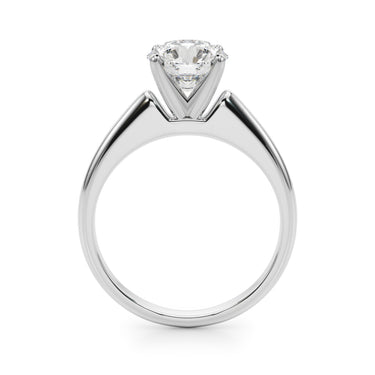 Solitaire Round Diamond Engagement Ring – Round Lab Diamond Engagement Ring in 18K Gold | Just Brilliant – detail view