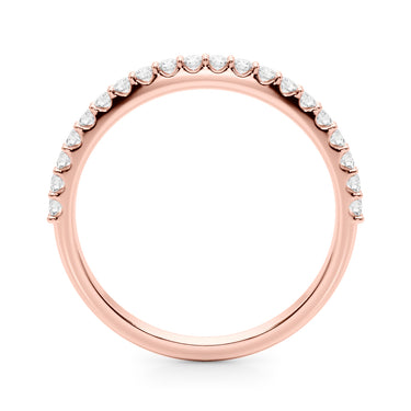 Prong Set Wedding Band – Lab Diamond Wedding Band in 18K Gold | Just Brilliant – angle view