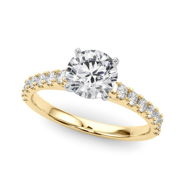 Single Row Engagement Ring – Lab Diamond Engagement Ring in 18K Gold | Just Brilliant – side view